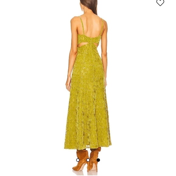 HOUSE OF HARLOW 1960 x REVOLVE Francia Maxi velvet green Dress - Picture 3 of 11